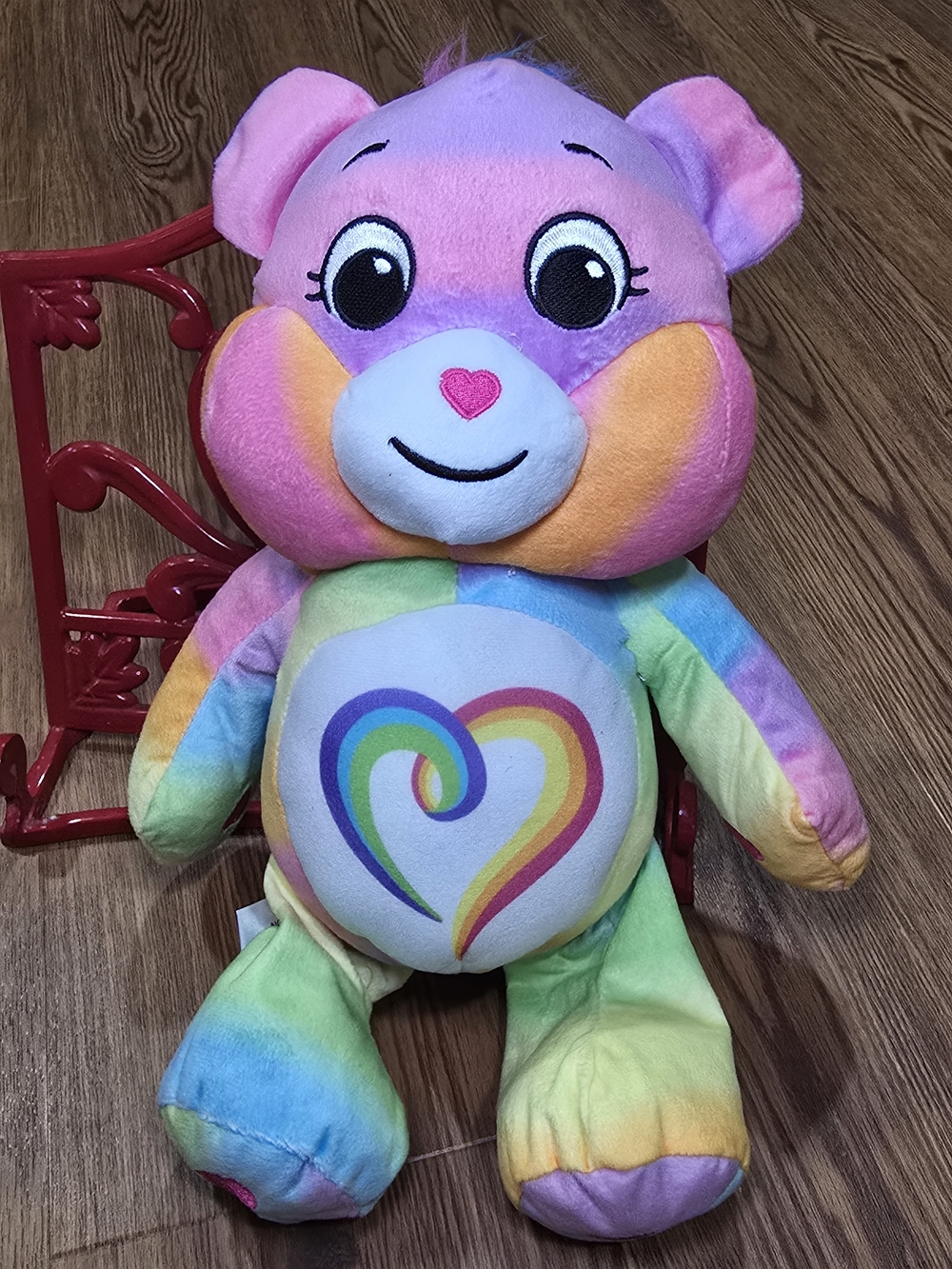 Care Bears Rainbow Heart Plush - Pink & Multicolor Plush Bear